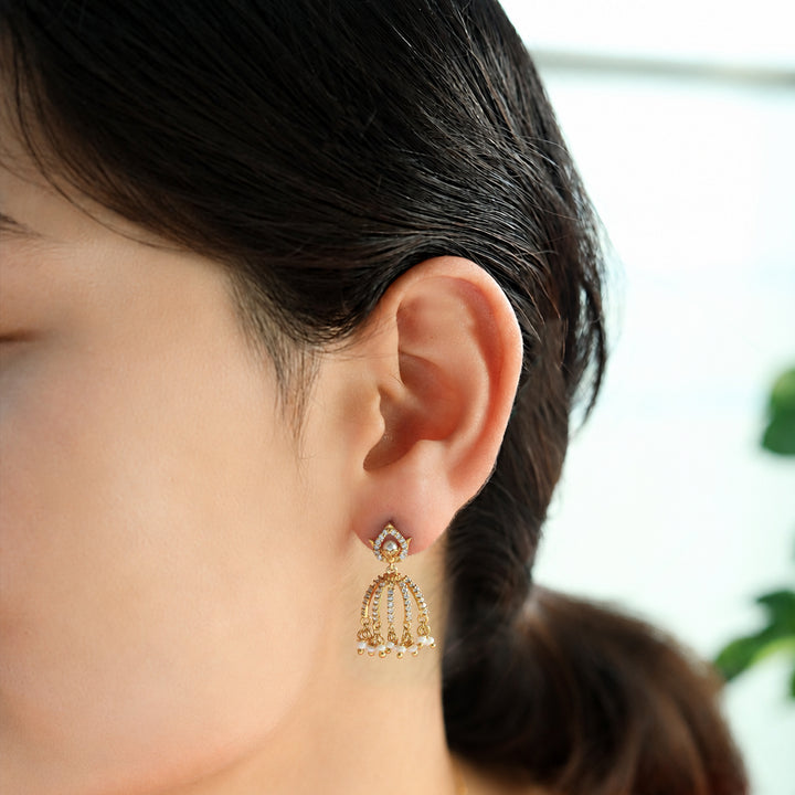 Unniyarcha 925 Silver Lightweight Lotus Jhumka Earrings