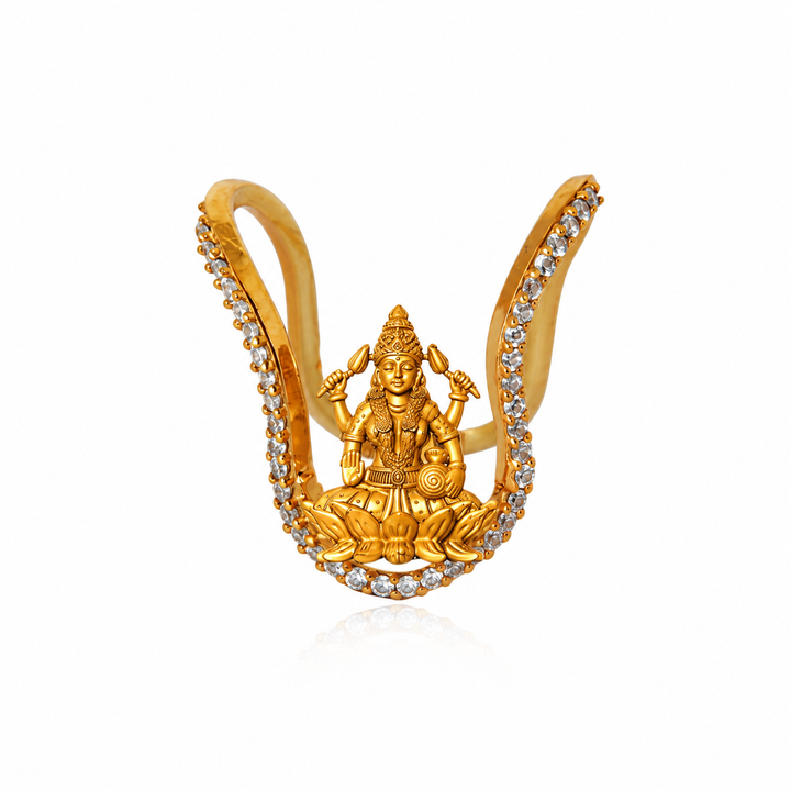 Silver 925 Lakshmi Venki Kundan Statement Ring
