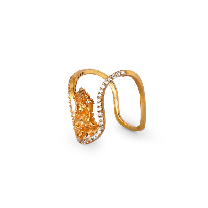 Silver 925 Lakshmi Venki Kundan Statement Ring