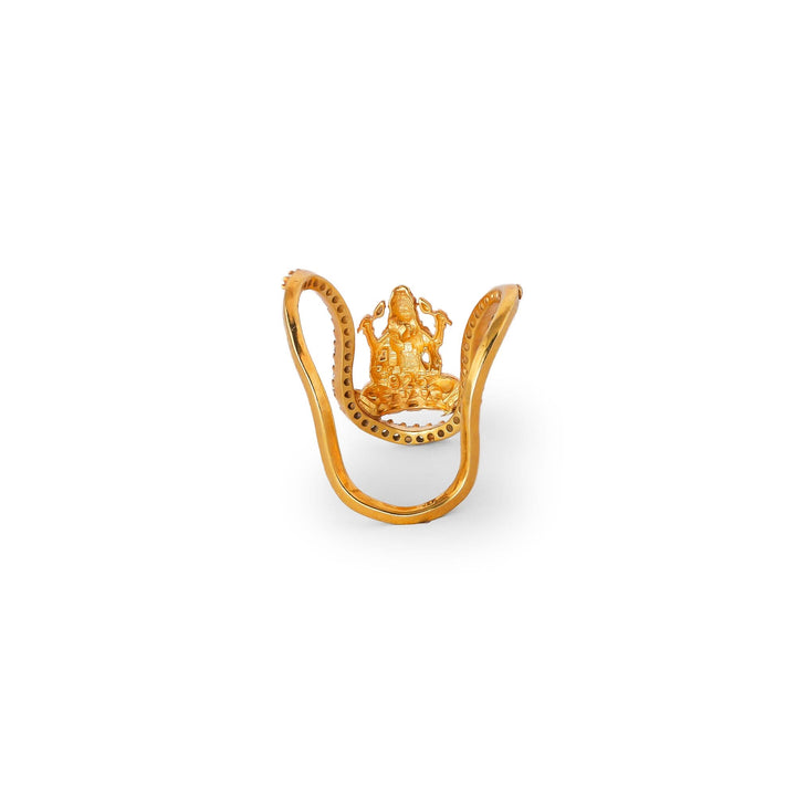 Silver 925 Lakshmi Venki Kundan Statement Ring