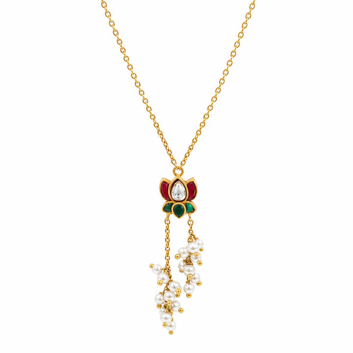 Silver 925 Gulmohar Pearl Necklace