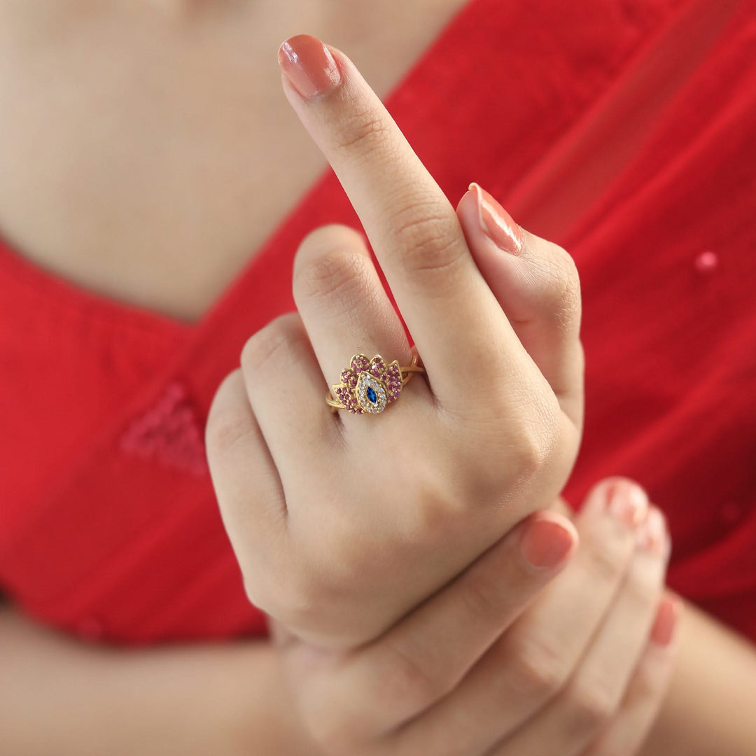 Silver 925 Lotus Nazariya Ring