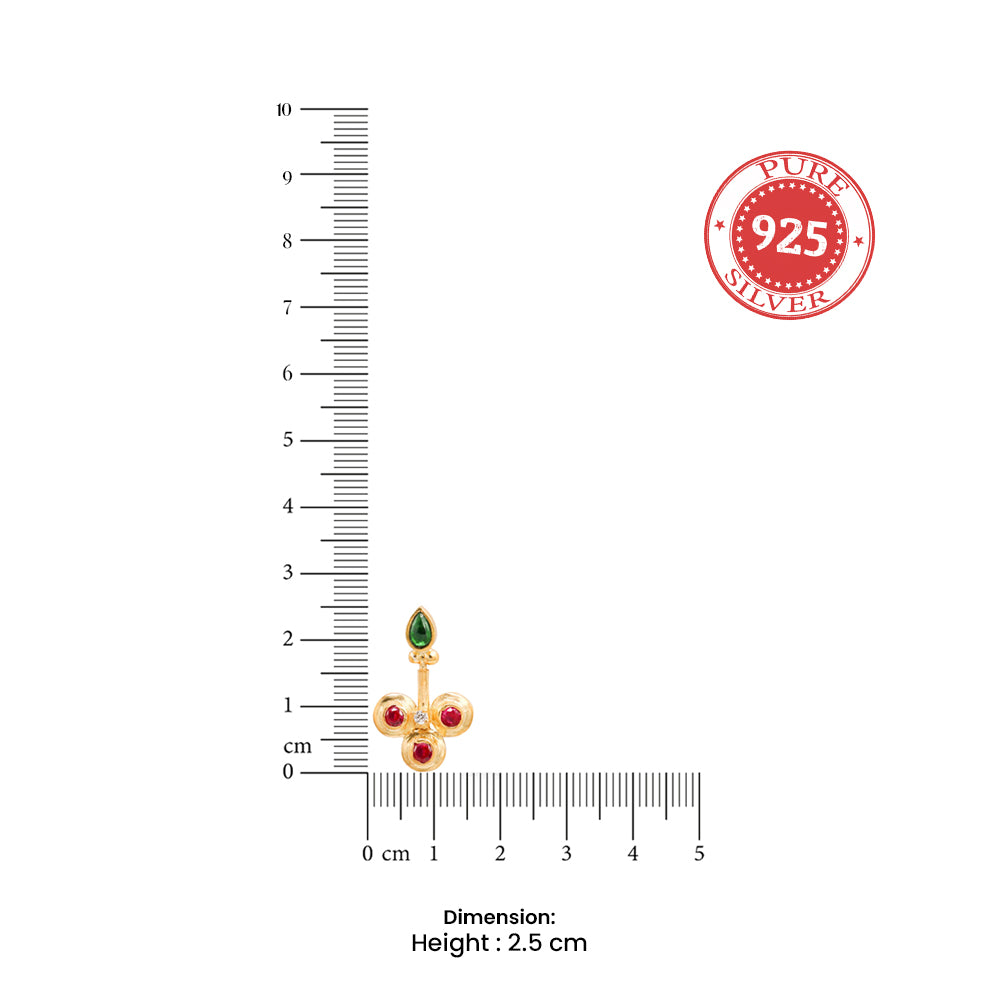 Tri Goddess 92.5 Sterling Silver Bugadi(Pierced)