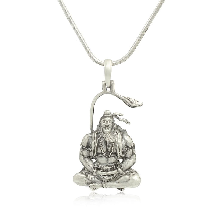 925 Sterling Silver Meditating Shri Hanuman Ji Pendant