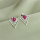 Silver 925 Scarlet Prism Deco Earrings