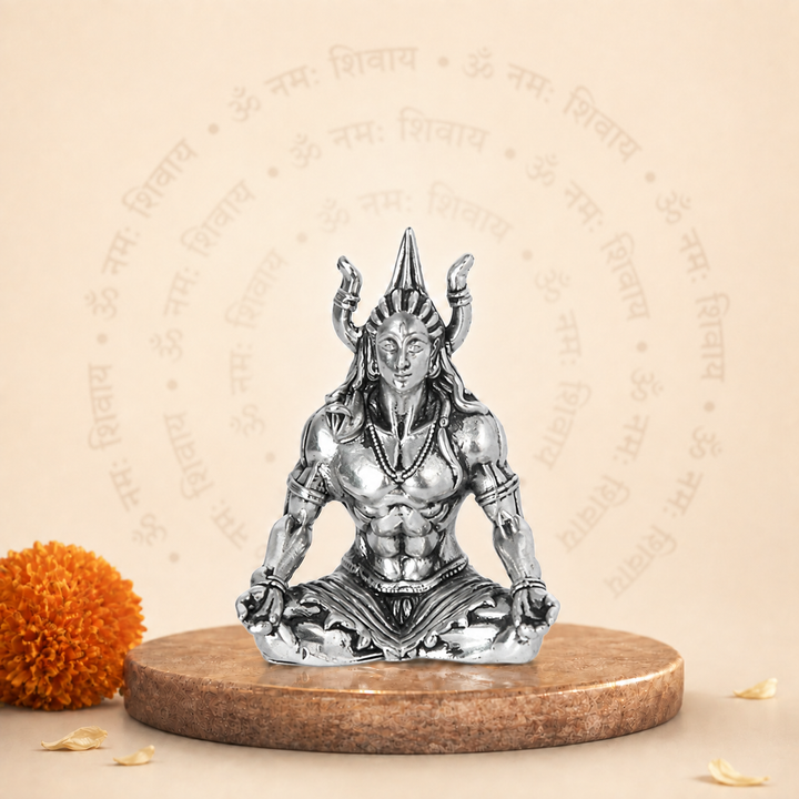 925 Silver Divine Meditating Lord Shiva keepsake