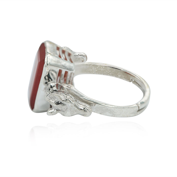SITAYAN Silver Ashwamedh Red ring