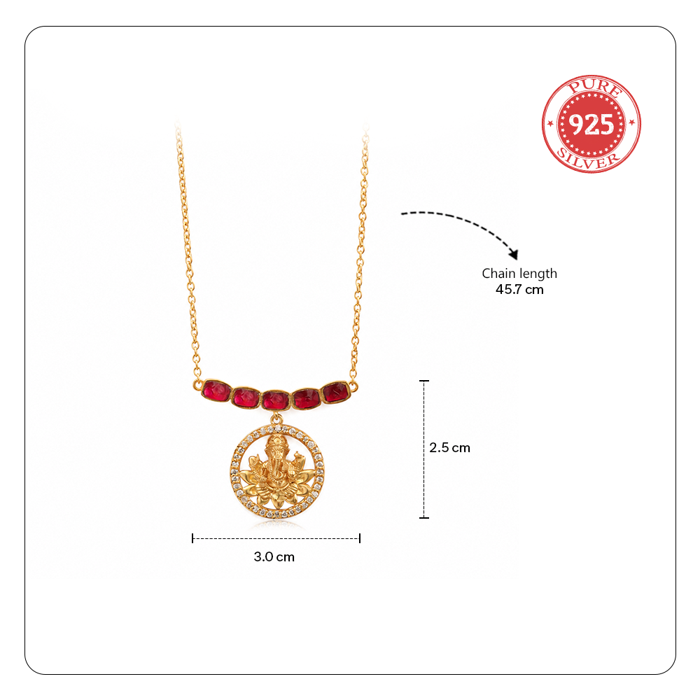 925 Silver Siddhivinayak Necklace