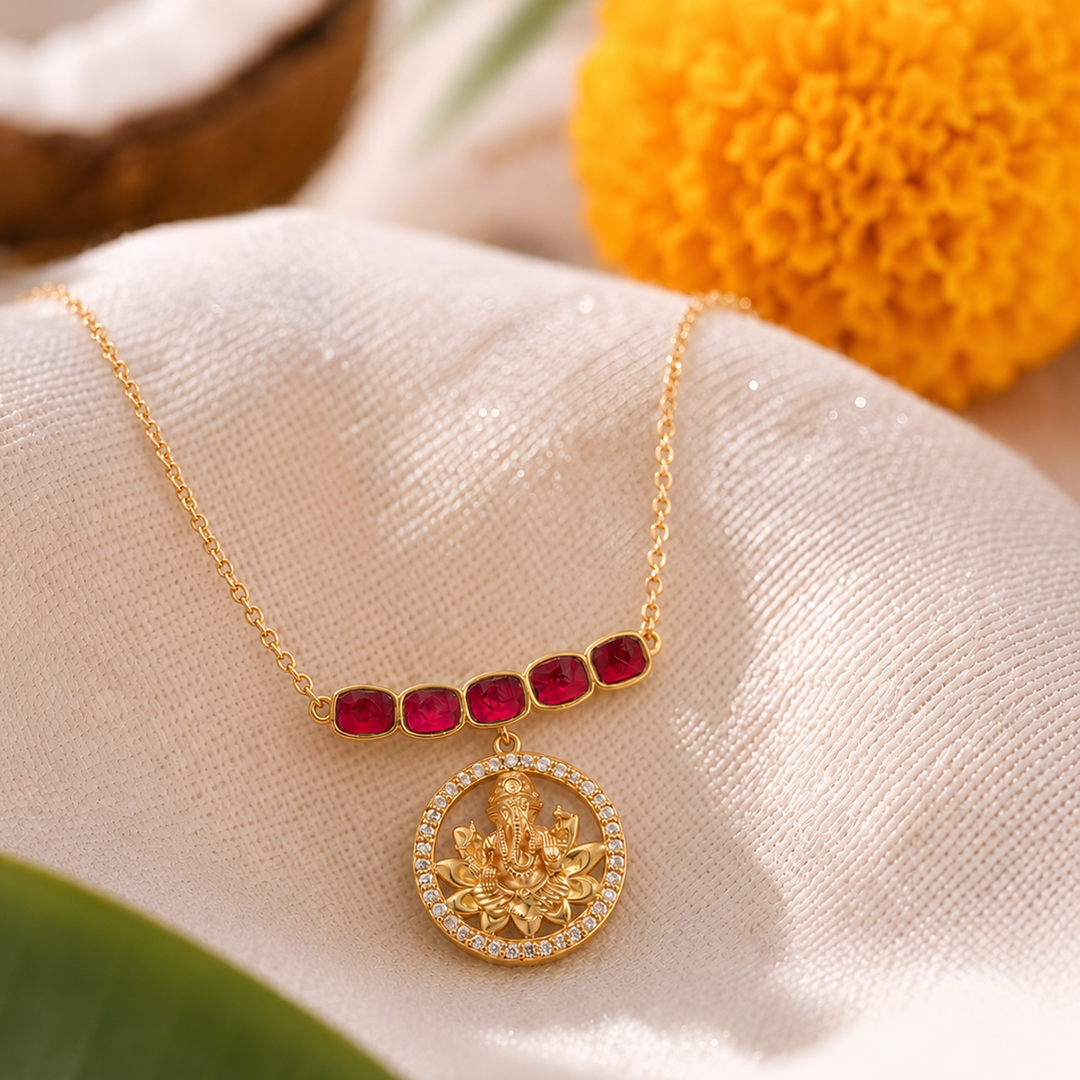 925 Silver Siddhivinayak Necklace