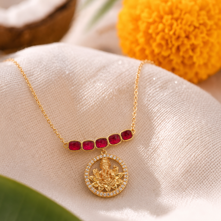 925 Silver Siddhivinayak Necklace