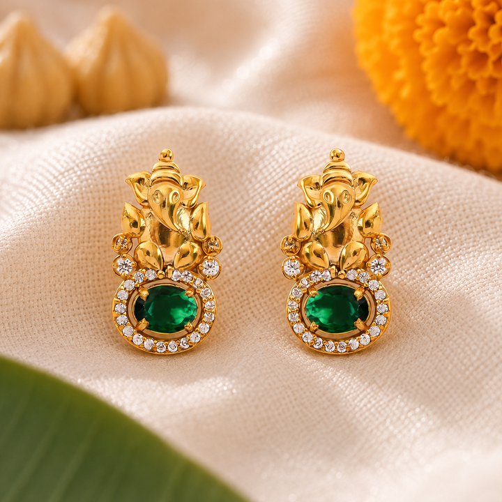 925 Silver Mangalmurti earring