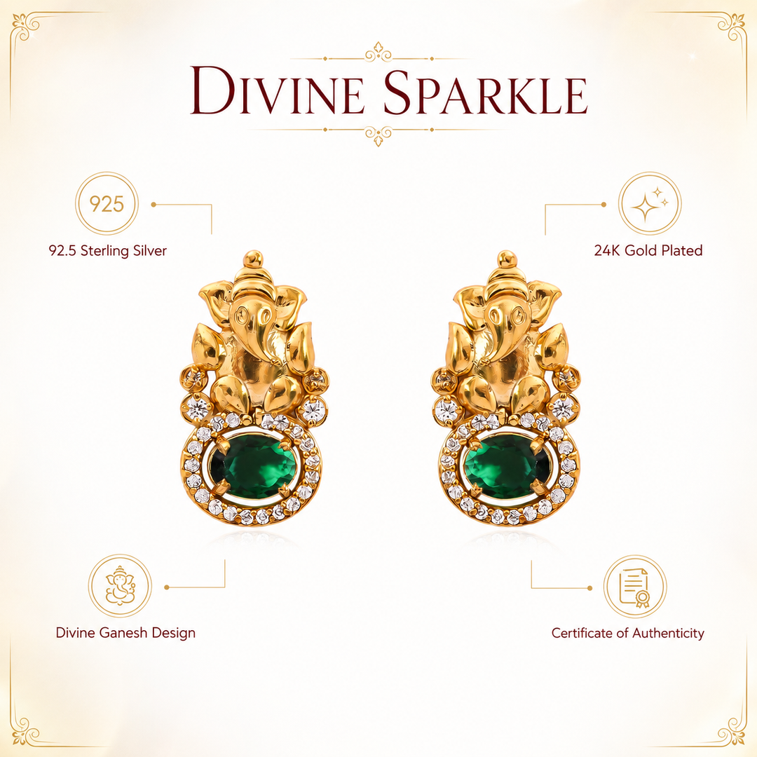 925 Silver Mangalmurti earring
