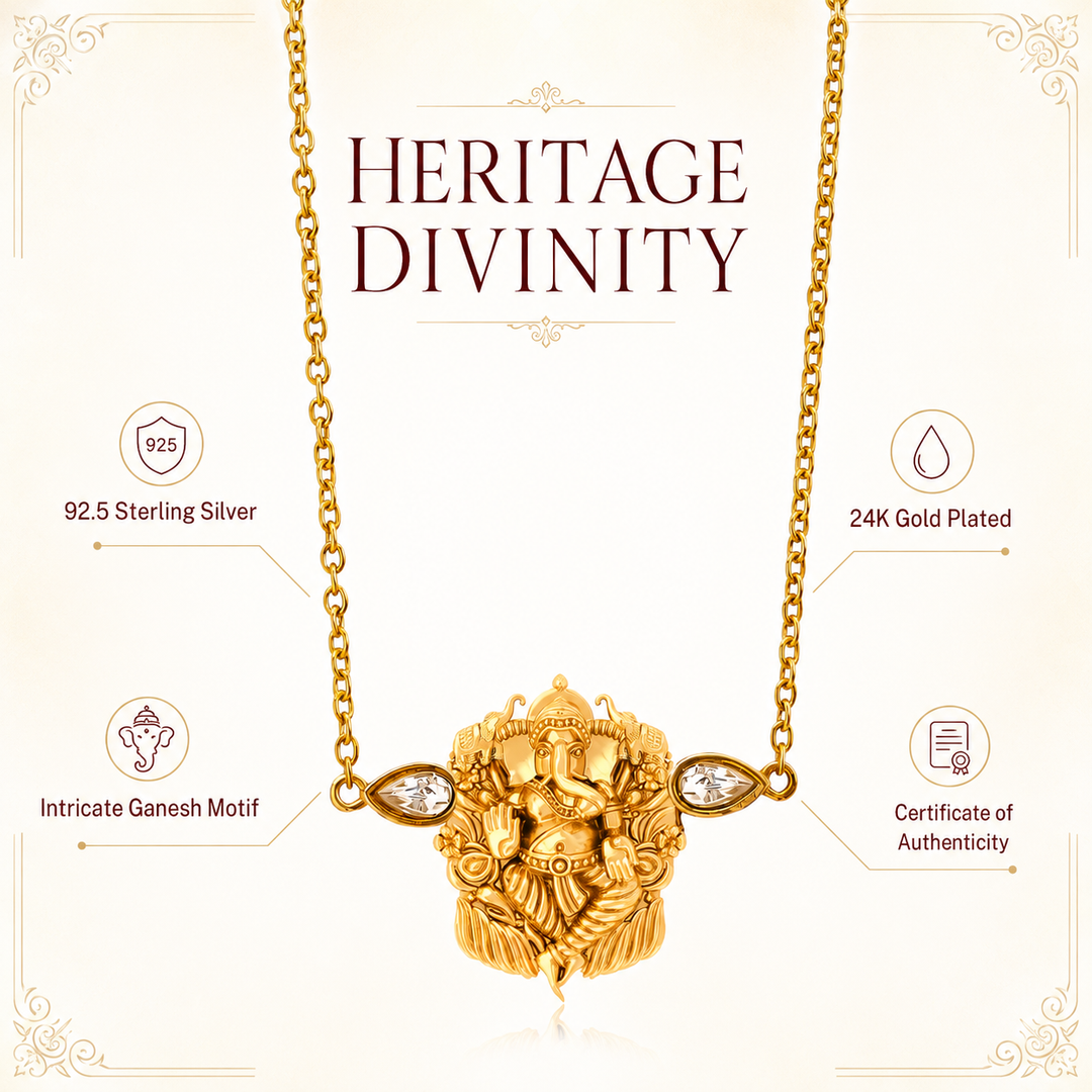 925 Silver Vakratunda Ganesha Necklace