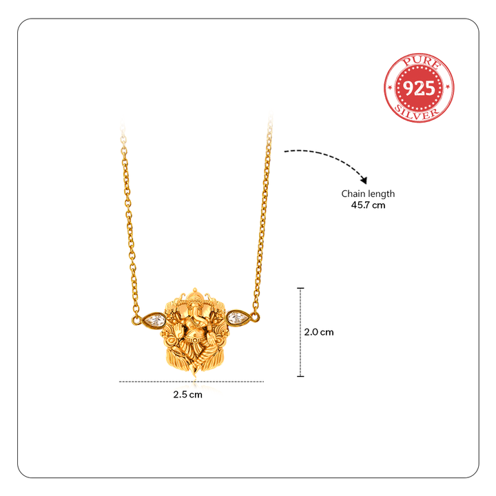 925 Silver Vakratunda Ganesha Necklace