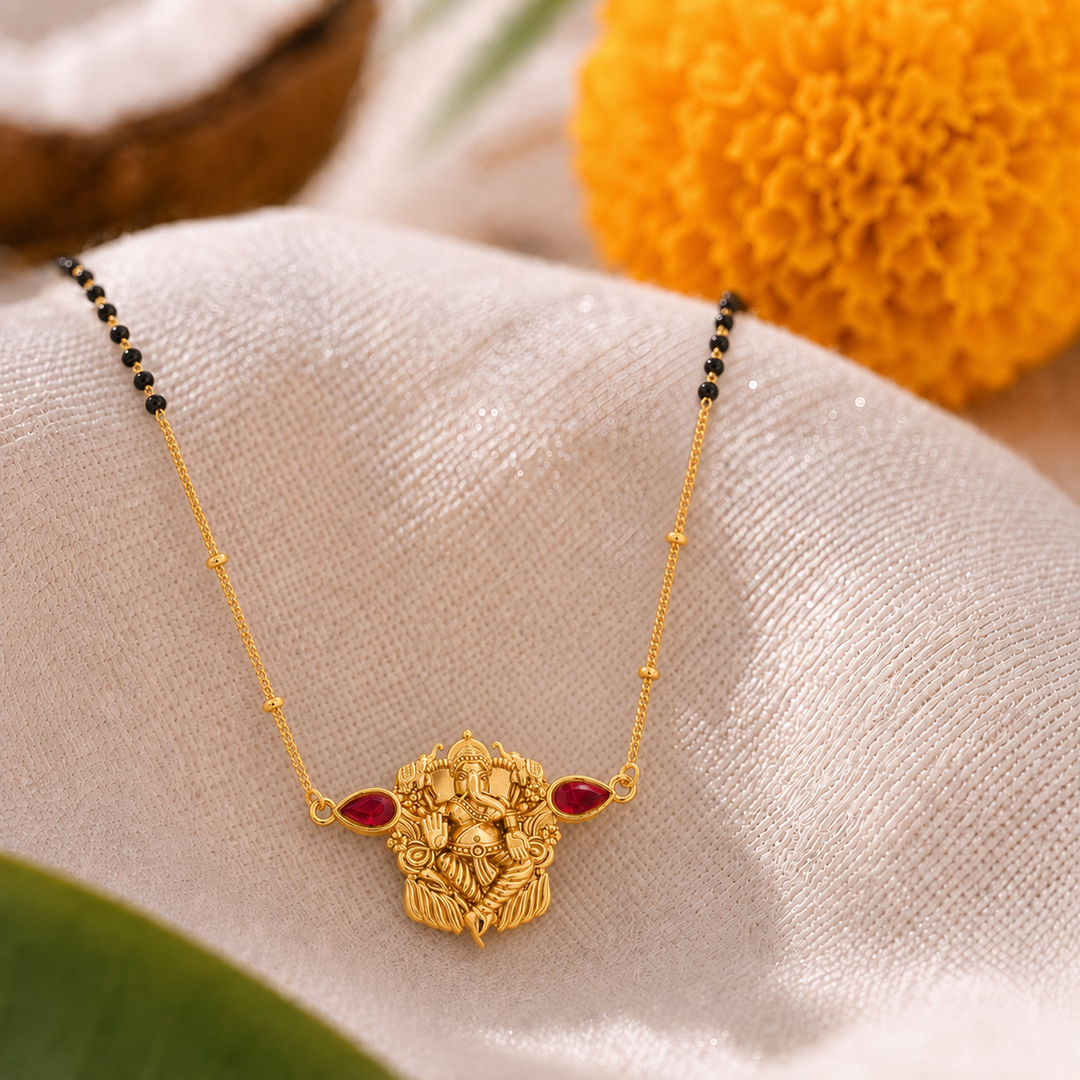925 Silver Vakratunda Ganesha Mangalsutra Necklace