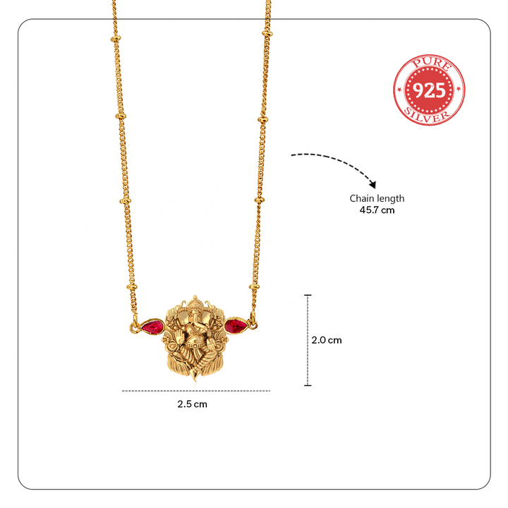 925 Silver Vakratunda Ganesha Mangalsutra Necklace