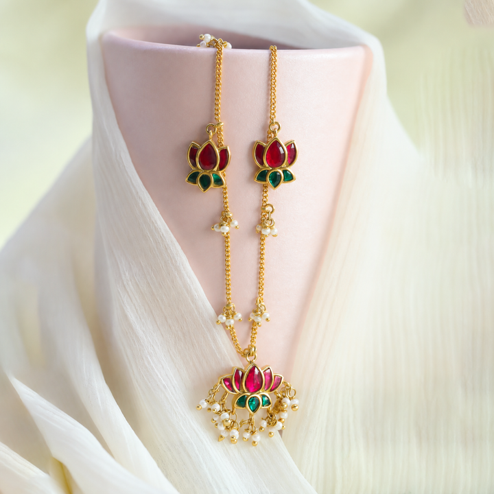 Silver 925 Lotus Pearl Charm Necklace