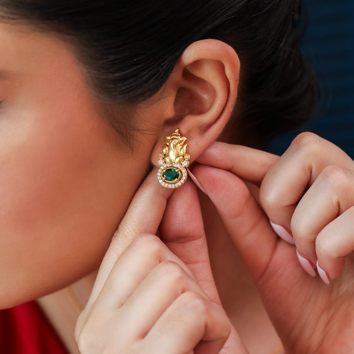 925 Silver Mangalmurti earring