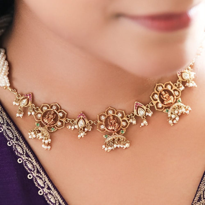 Silver 925 Dhan Lakshmi Heirloom Pearl Necklace