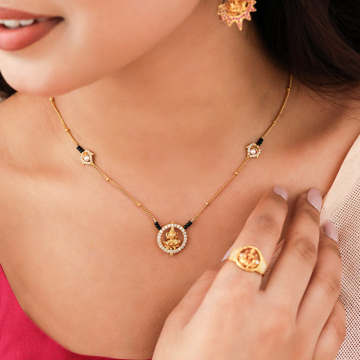 Silver 92.5 Dhan Lakshmi Mangalsutra Necklace