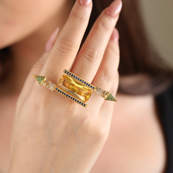 925 Silver Cocktail Patakha Rocket Ring