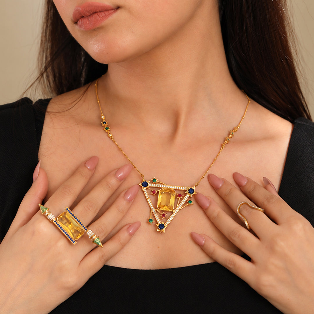 925 Silver Patakha Phooljhadi Cocktail Necklace