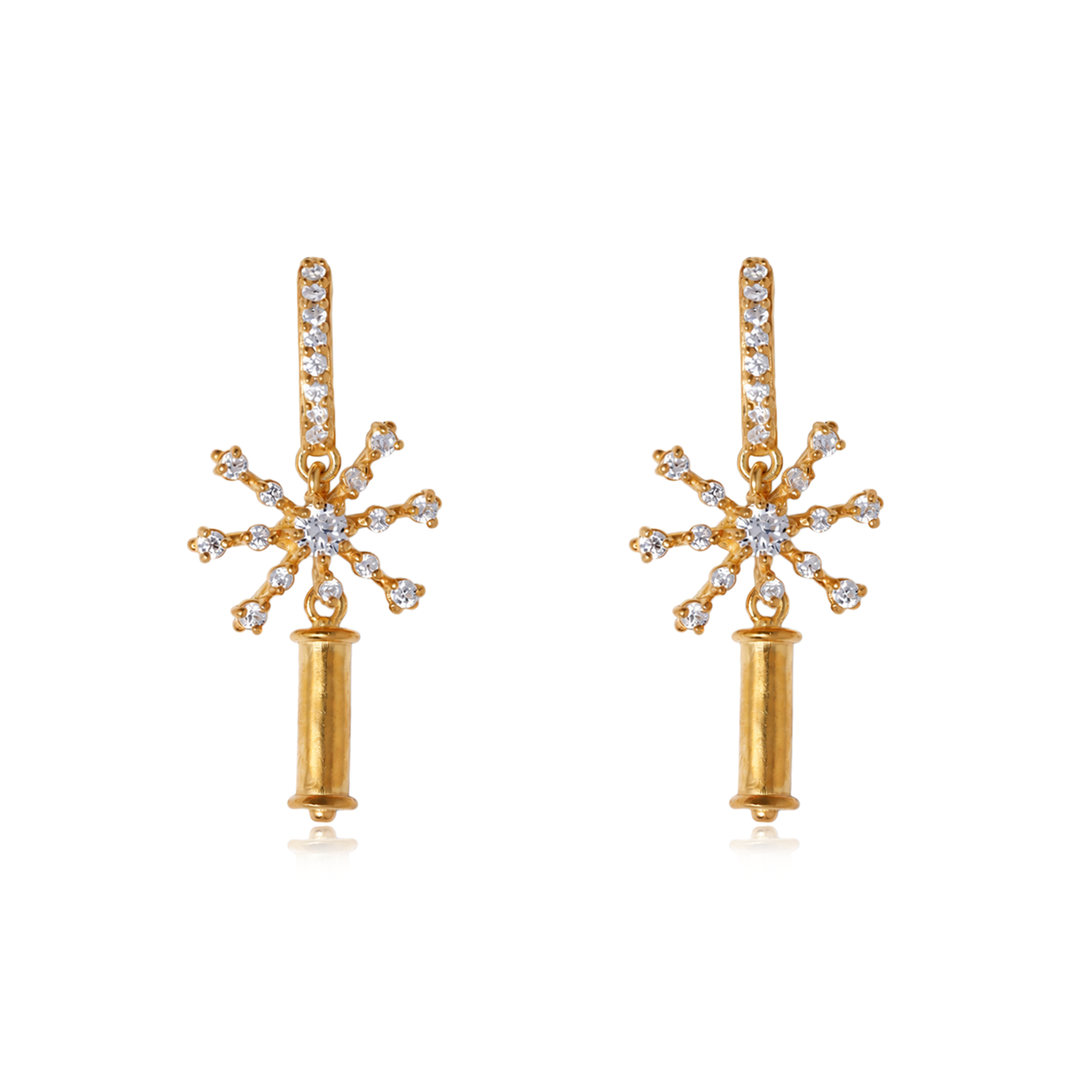 Silver Pataka Chakri Earrings