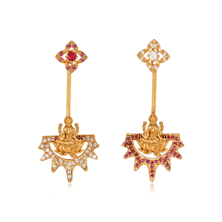 925 Silver Dhan Lakshmi Asymmetrical Earrings