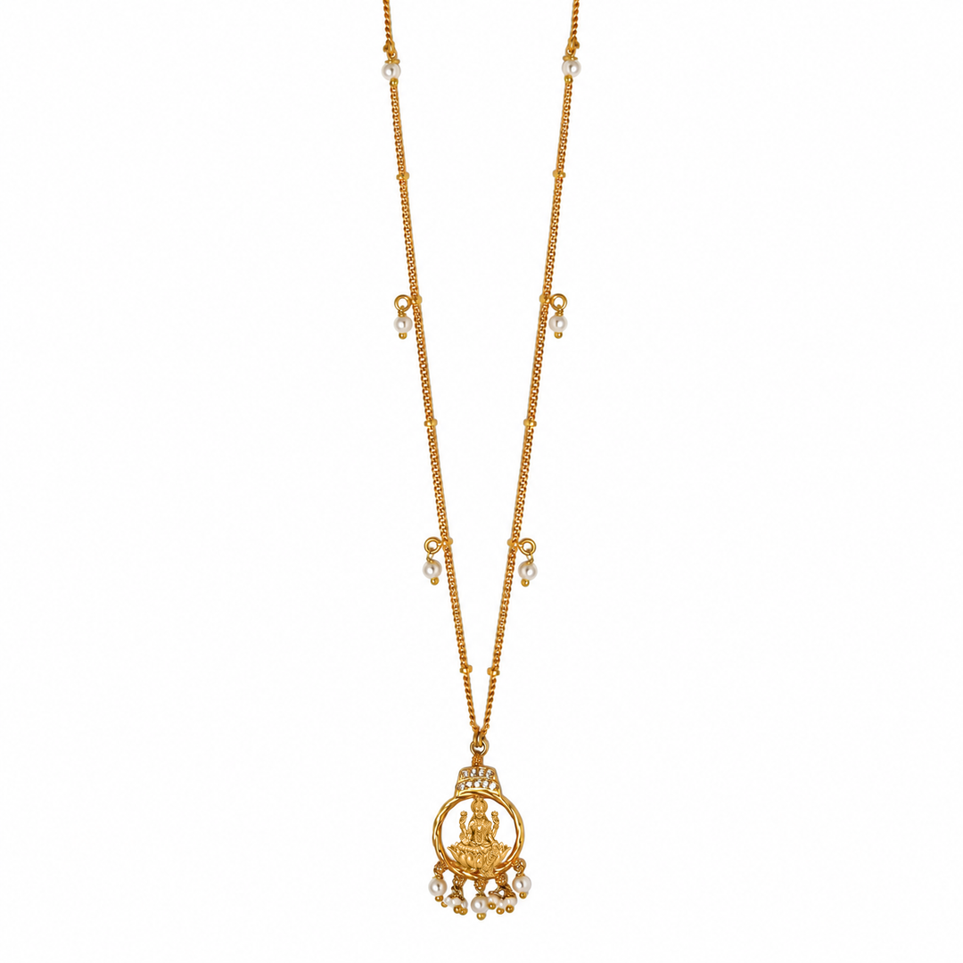 Dhan Lakshmi Pearl Drop Pendant Necklace