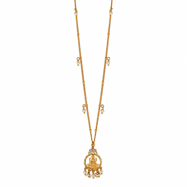 Dhan Lakshmi Pearl Drop Pendant Necklace