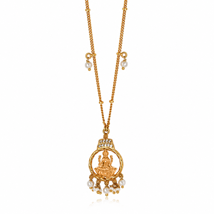 Dhan Lakshmi Pearl Drop Pendant Necklace