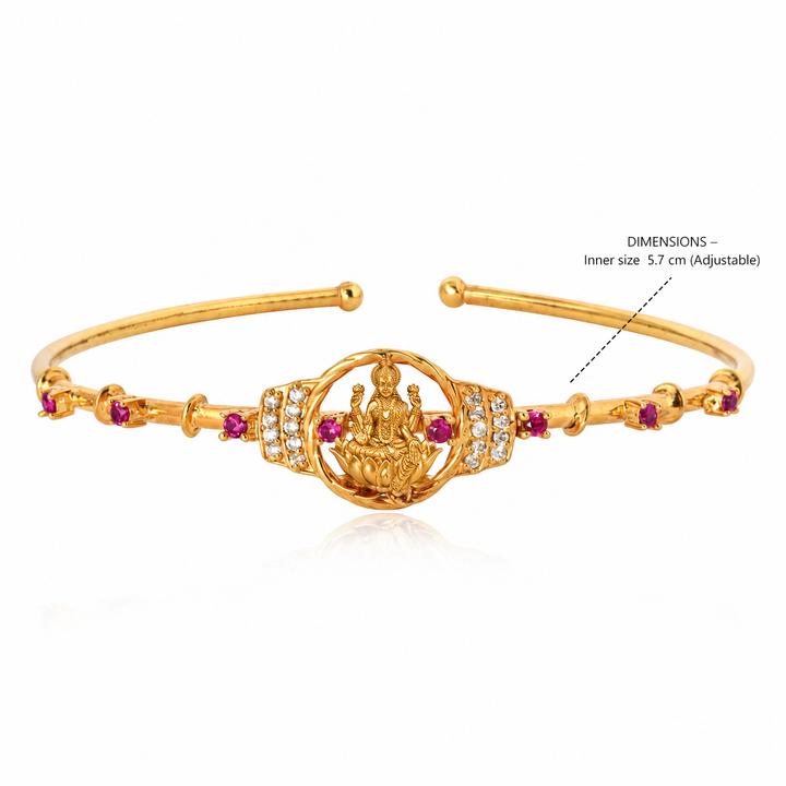 Dhan Lakshmi Ruby Stone Cuff Bracelet