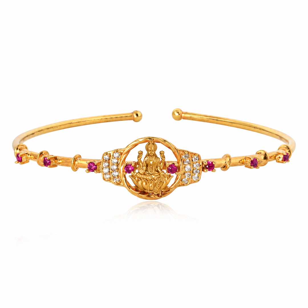Dhan Lakshmi Ruby Stone Cuff Bracelet