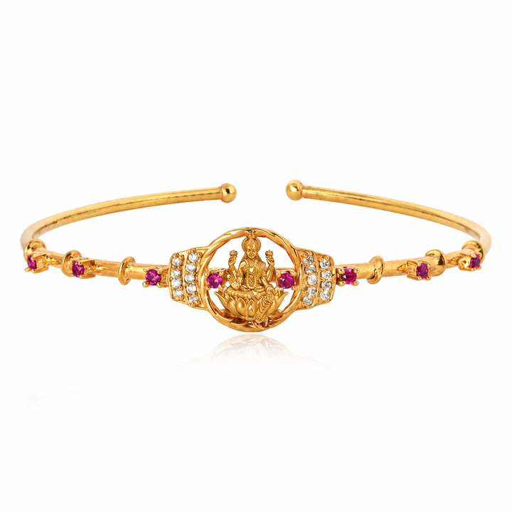 Dhan Lakshmi Ruby Stone Cuff Bracelet