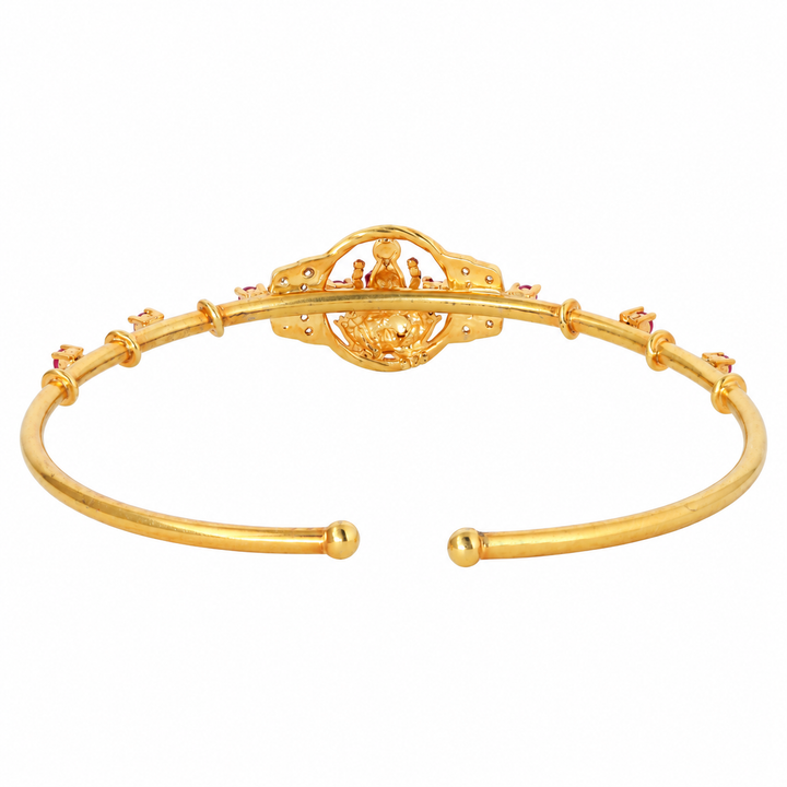Dhan Lakshmi Ruby Stone Cuff Bracelet