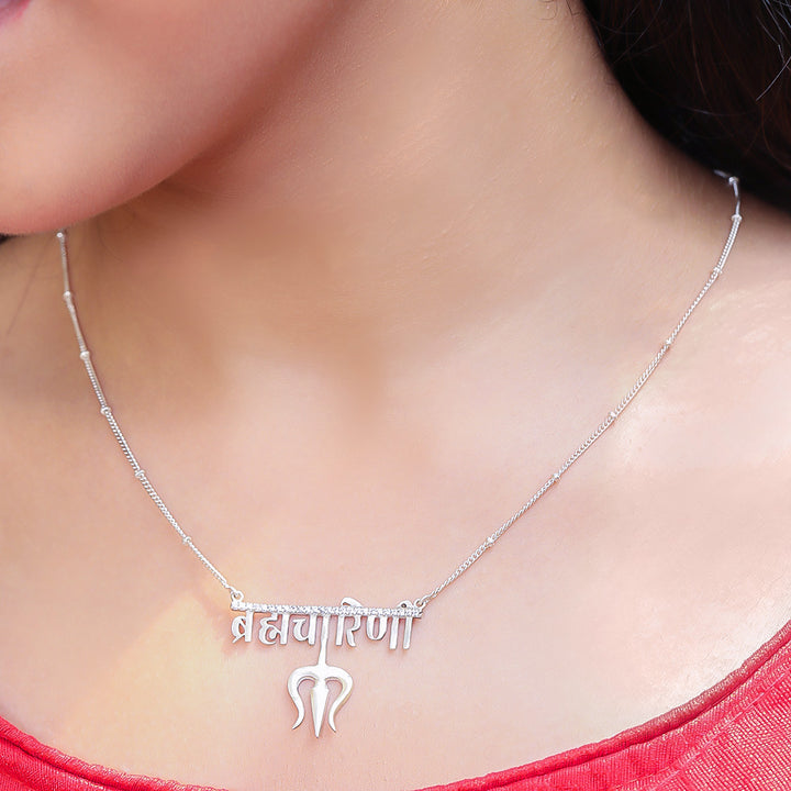 Silver Brahmacharini Devi necklace