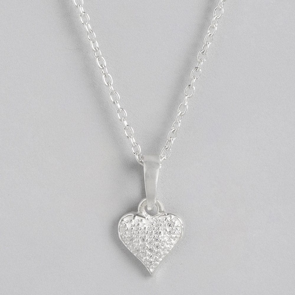 Silver Sparkling Heart Pendant