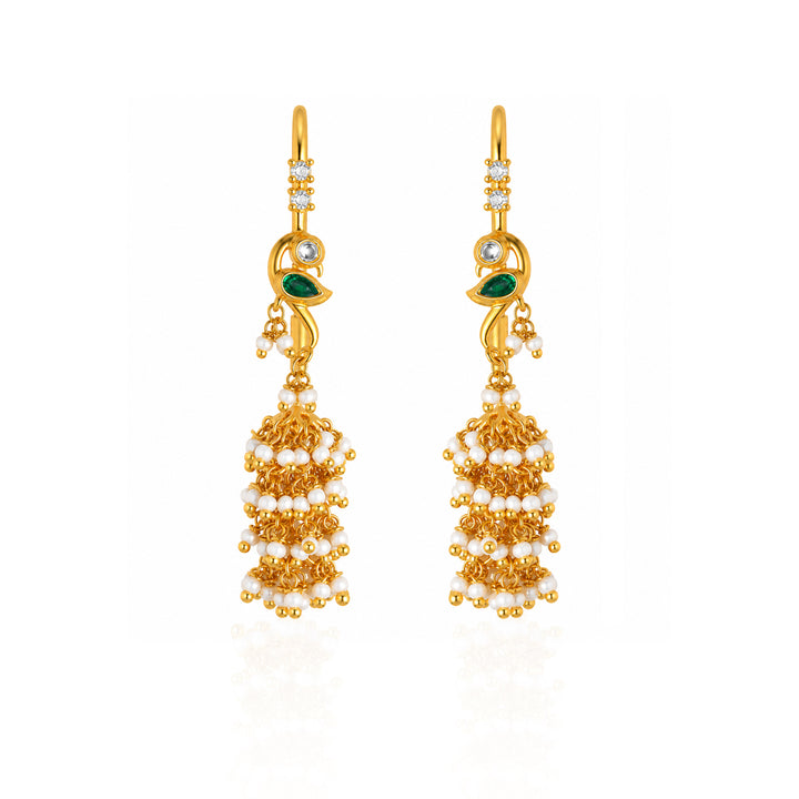 Silver Parrot Pearl Sui Dhaga Earring
