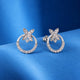 Silver 925 Luna Butterfly Halo Stud Earrings