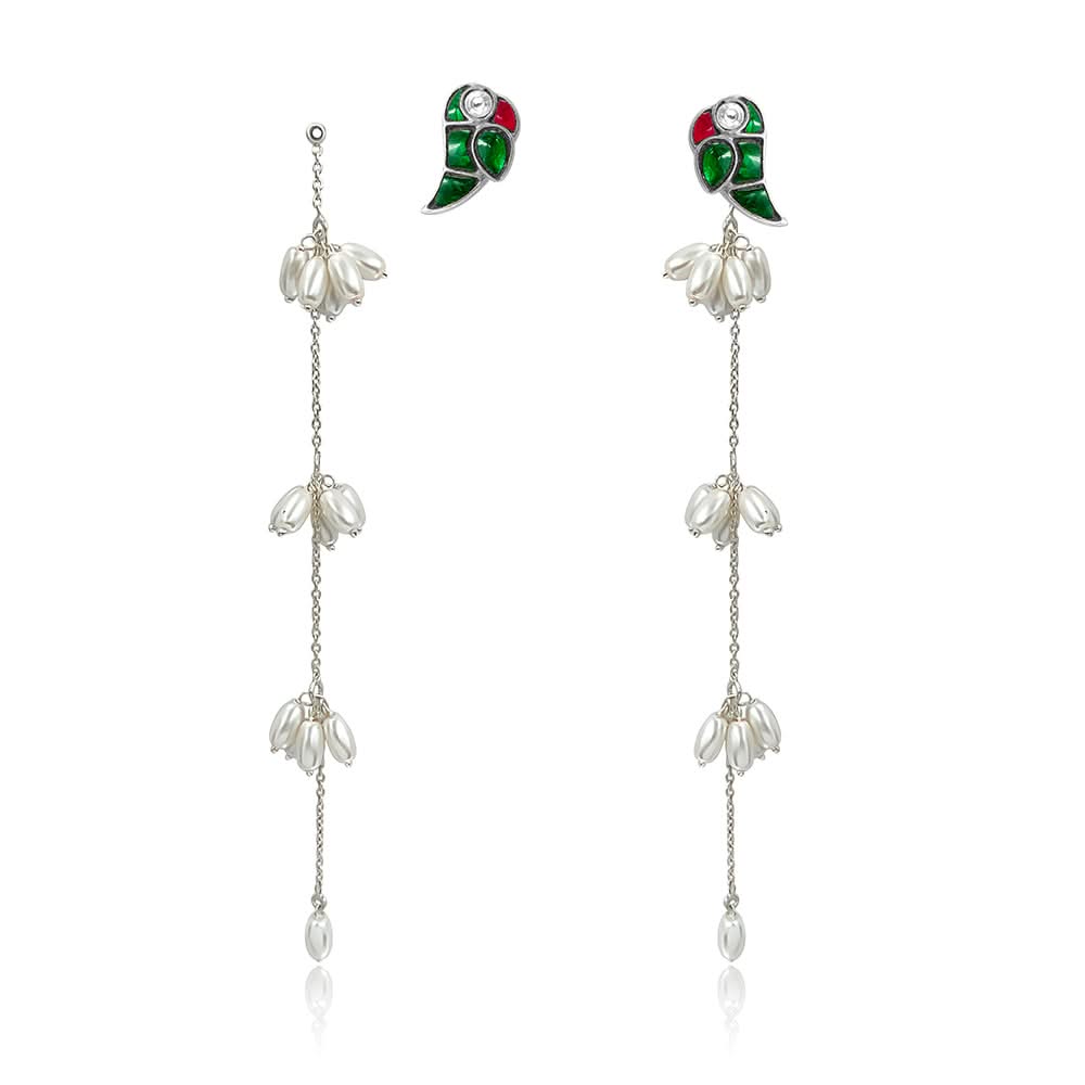 Mithu Pearl Dazzlers Silver Earrings
