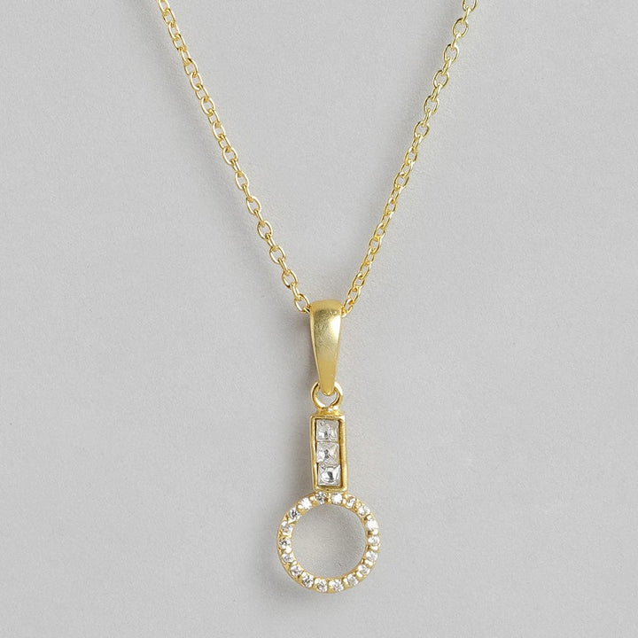 92.5 Silver Round Zircon Necklace