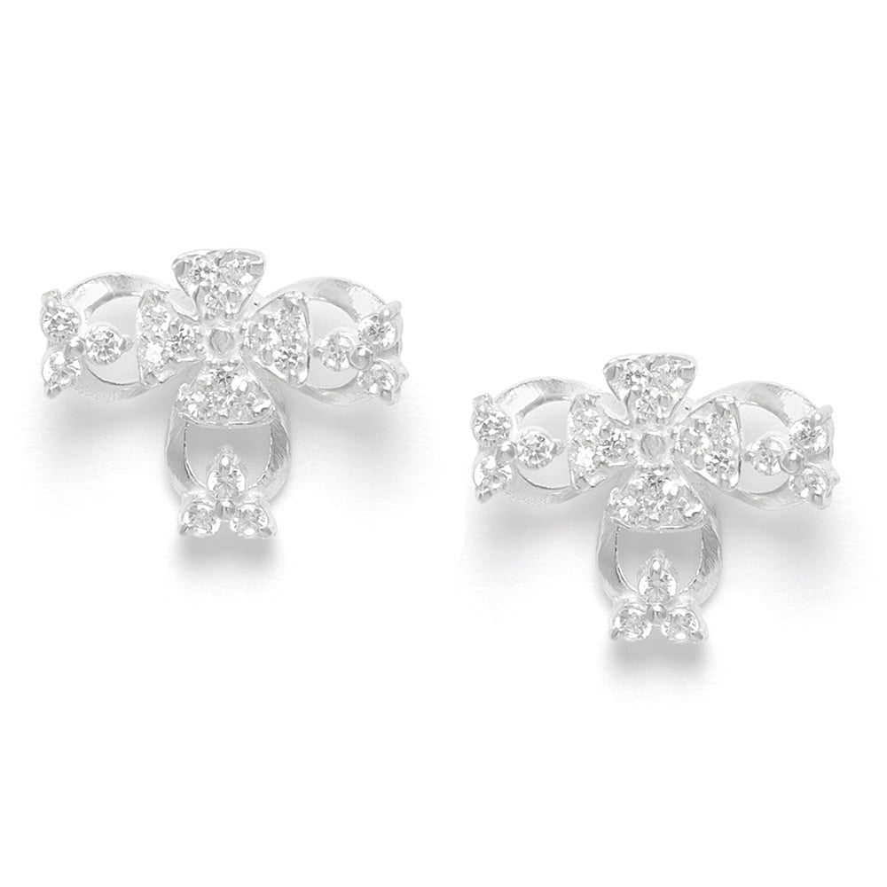 Floral Radiance Silver Studs