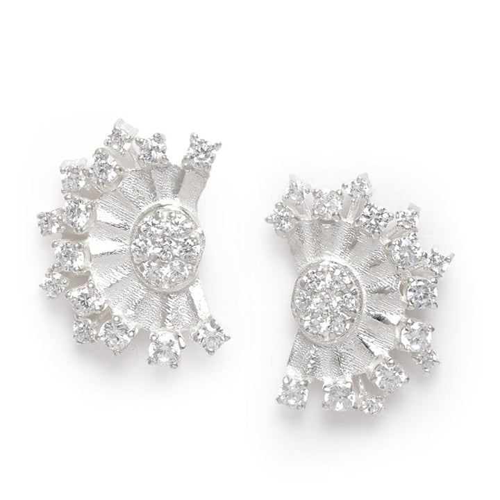 Elegant Silver Zircon Studs