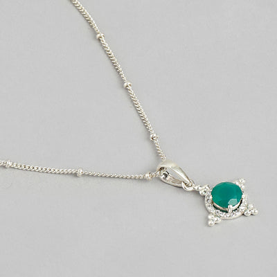 92.5 Silver Green Kundan Chakra necklace