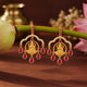 Silver 925 Dhan Lakshmi Ruby Drop Chandbali Earrings