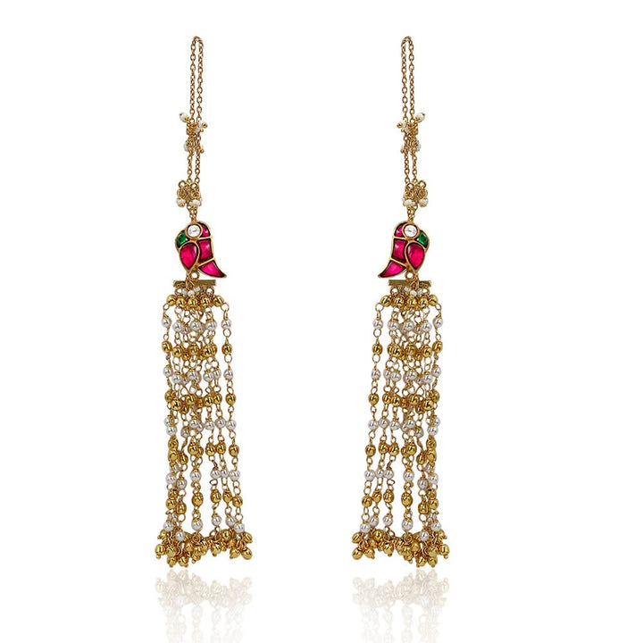 Mithu Dreamy Danglers Silver 24k Gold Plated Earrings