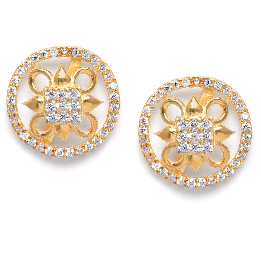 Gold plated Zircon Silver Studs