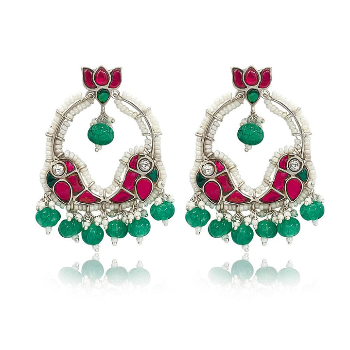 Mithu Silver Silver Chand Bali Earrings