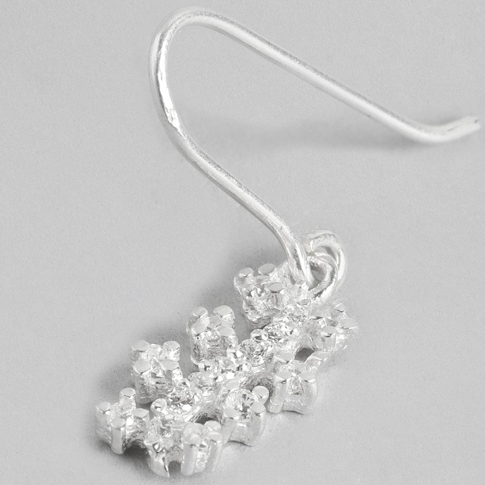 Silver White Zircon Earring