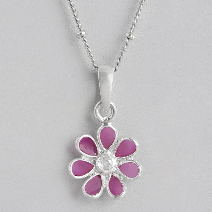 92.5 Silver Red Hydro Flower Necklace